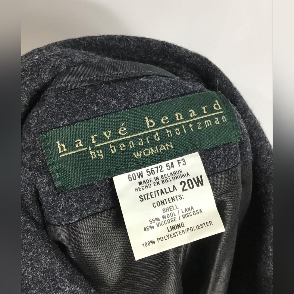 NWT Harve Benard Wool Blend Coat — Dark Gray, Size 20W | Classic Winter Coat - Picture 2 of 5